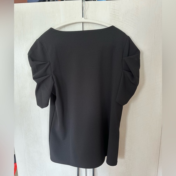 Black Banana Republic Poof Sleeve Work Short-Sleeve Top - Picture 2 of 3